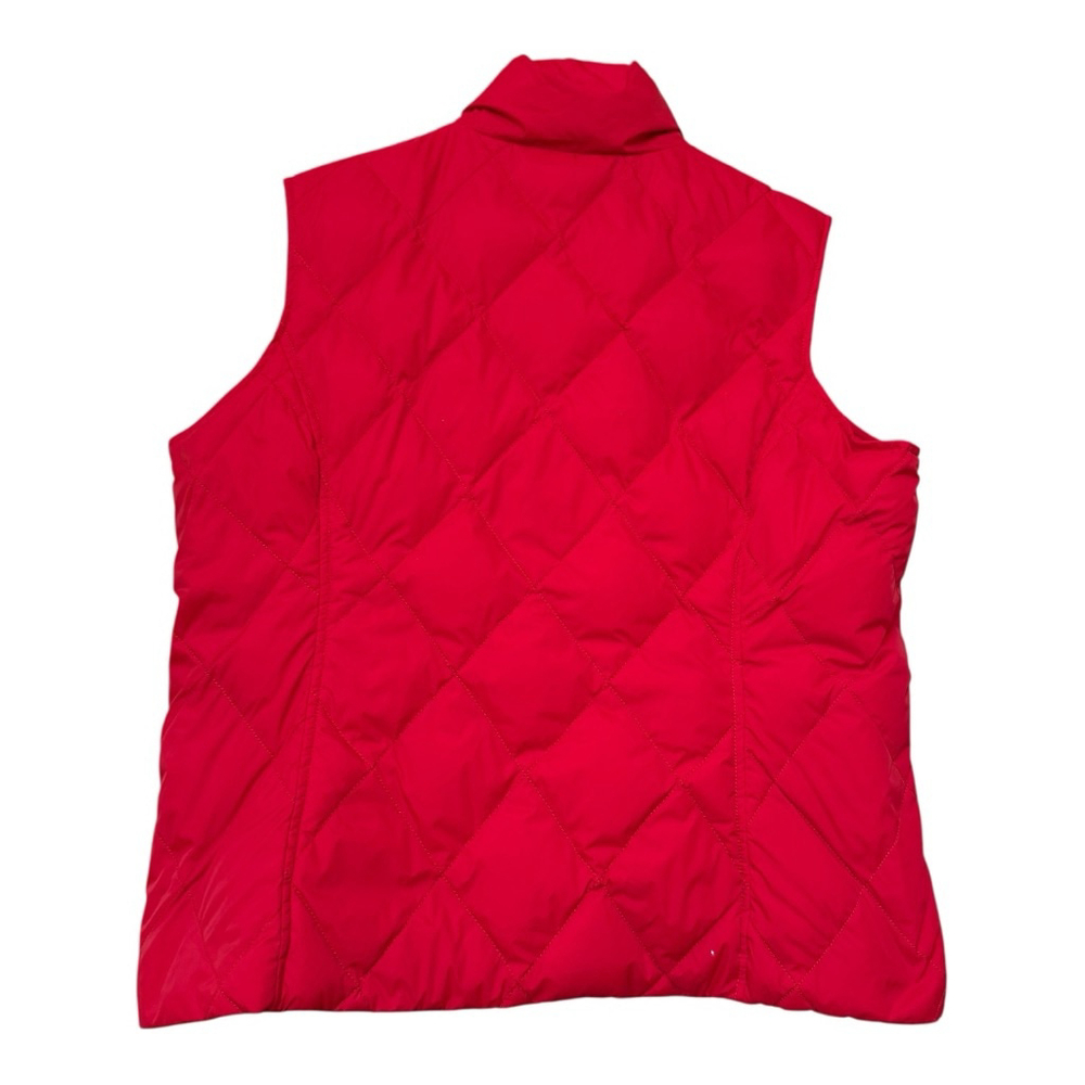 Lands' End Women's Red Quilted Puffer Vest MP 10 / 12 Snap Front - Picture 5 of 9